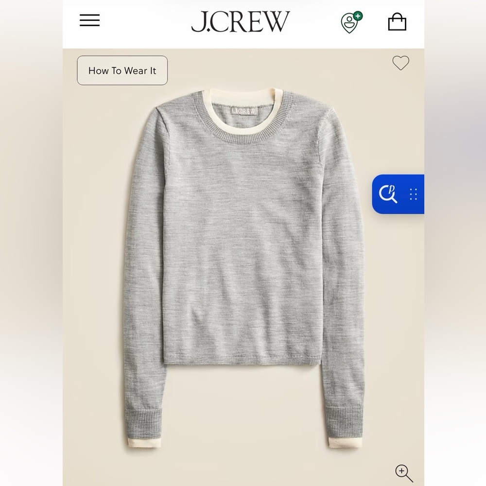 J. Crew Carolyn layered crewneck sweater in merino wool